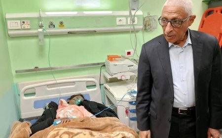 محافظ شمال سيناء يقدم التهنئه للجرحي الفلسطنيين بمناسبه شهر رمضان الكريم 