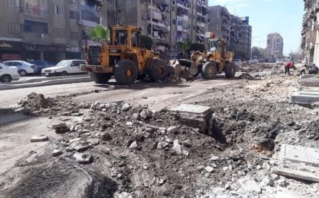 تطوير شارع "المعتصم بالله" بمدينة بورفؤاد بمحافظة بورسعيد 