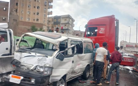اصابة 6 أشخاص في حادث تصادم بالنوفية