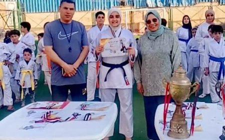 «نورهان» بطل الجمهورية في الكاراتيه 