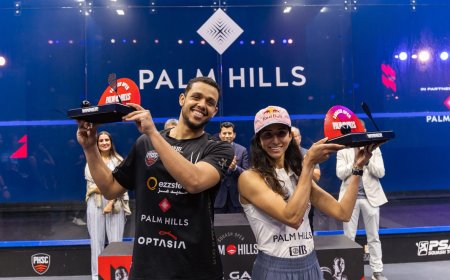 مصطفى عسل ونوران جوهر يفوزان بلقب النسخة الأولى من بطولة بالم هيلز المفتوحة للإسكواش