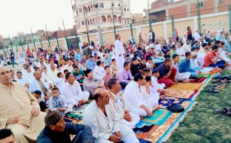 آلاف المصلين آدوا شعائر صلاة عيد الأضحى بساحات مراكز الشباب والأندية بكفر الشيخ
