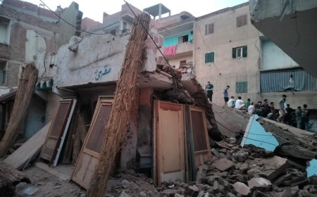 انهيار عقار بمدينة الرياض بكفر الشيخ