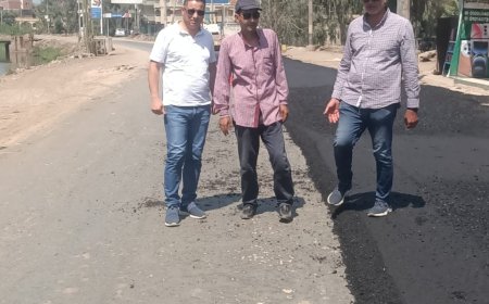 محافظ كفرالشيخ يتابع أعمال توسعة ورصف طريق الخادمية - سيدي غازي بطول 1.5 كم