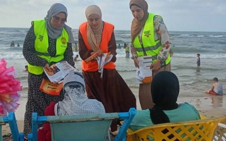 حملات للتوعية بخطورة تعاطي المخدرات على شواطئ مصيف بلطيم بكفرالشيخ