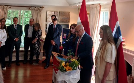 سفير مصر فى النرويج وحرمه   يحتفلان بالعيد القومى  المصرى فى ذكرى ثوره يوليو المجيده 