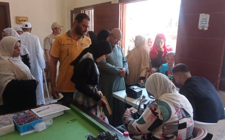رياضة كفر الشيخ: القافلة الطبية بمركز شباب "إبيانة" للكشف بالمجان على أهالى القرية 
