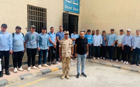 طلاب التربية العسكرية يتبرعون بالدم لمستشفي كفر الشيخ الجامعي