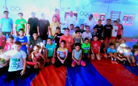 وكيل وزارة الشباب بكفر الشيخ يتفقد تدريبات مصارعة المشروع القومي للموهبة فى بيلا