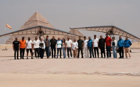 سكاي دايف فاروس تُبهر وفد الاتحاد الدولي للخماسي الحديث بجولة سياحية خيالية فوق الأهرامات 