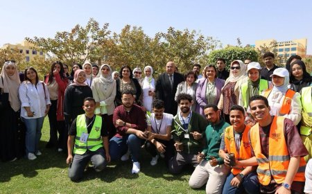 تدشين فعاليات أسبوع البيئة بجامعة 6 أكتوبر بحملة تشجير داخل الحرم الجامعي