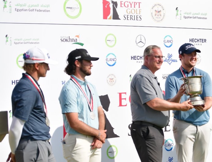 البلجيكى كريستوف يتوج بلقب الجولة الثامنة من سلسلة جولف مصر العالمية بالسخنة 